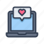 valentine, heart, love, laptop, notebook 