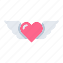 valentine, heart, love, angel, wings