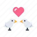 valentine, heart, love, animal, bird
