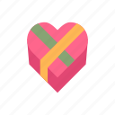 valentine, heart, love, box, gift