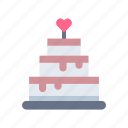valentine, heart, love, cake