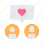 valentine, heart, love, chat, message, couple 