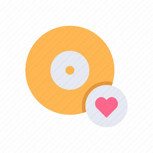 Valentine, heart, love, disc, music icon - Download on Iconfinder