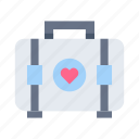 valentine, heart, love, honeymoon, briefcase, travel