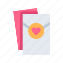 valentine, heart, love, letter, envelope