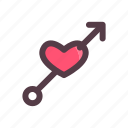 valentine, goal, heart, arrow
