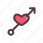 valentine, goal, heart, arrow 