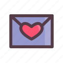 valentine, envelope, love, heaert