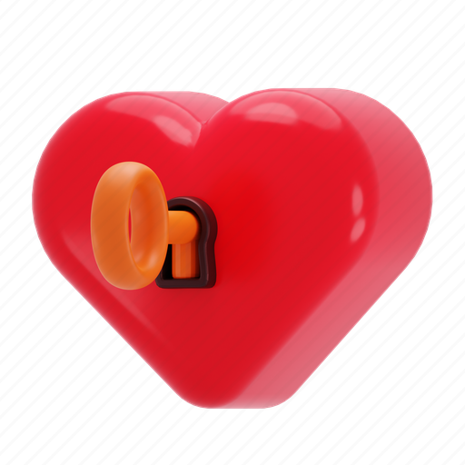 Lock, love, romance, wedding, valentines, romantic, heart 3D illustration - Download on Iconfinder