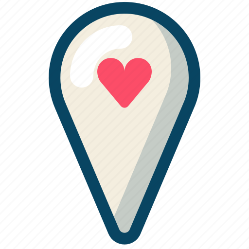 Heart, love, map, romance, navigation, valentine icon - Download on Iconfinder