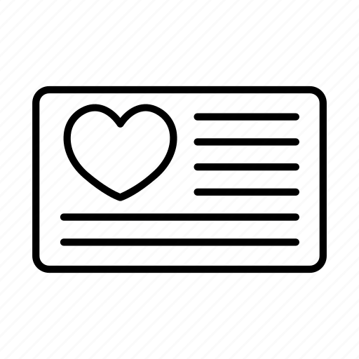 Card, heart, love, romance, romantic, valentine icon - Download on Iconfinder