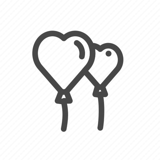 Balloon, heart, love, outline, romance, valentine, wedding icon - Download on Iconfinder