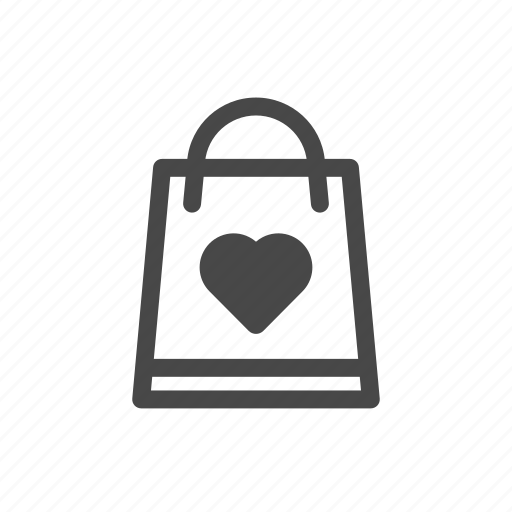 Heart, love, outline, papper bag, romance, valentine icon - Download on Iconfinder