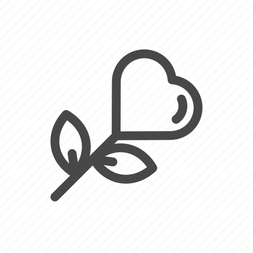 Flower, heart, outline, romance, rose, valentine icon - Download on Iconfinder
