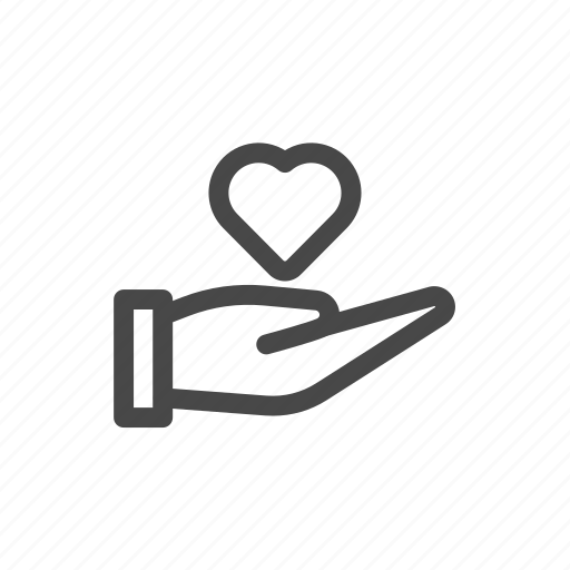 Gift, hand, love, outline, romance, valentine icon - Download on Iconfinder