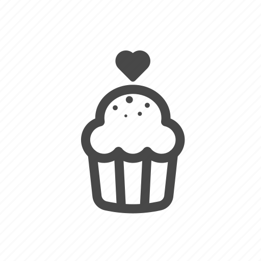 Cake, couple, cupcake, heart, love, outline, valentine icon - Download on Iconfinder