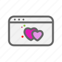 browser, heart, love, online, valentine