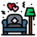 couch, lamp, love, sofa