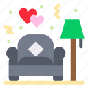 couch, lamp, love, sofa
