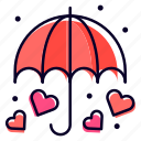umbrella, protection, heart, love, romantic