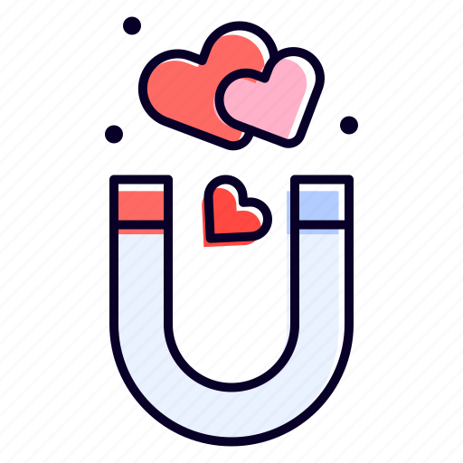 Magnet, attraction, heart, engagement icon - Download on Iconfinder