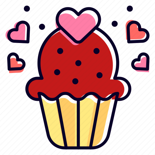 Cake, heart, muffin, dessert, cup icon - Download on Iconfinder