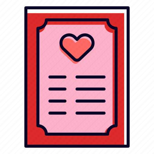 Invitation, card, wedding, heart, love, and, romance icon - Download on Iconfinder