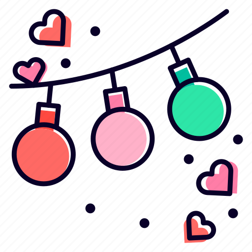 Bulb, decoration, garland, valentine, day, adornament icon - Download on Iconfinder