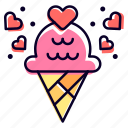 icecream, cone, frozen, romantic, love