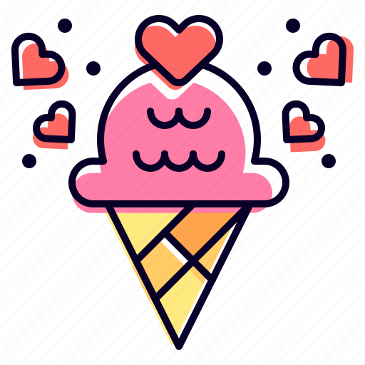 Icecream, cone, frozen, romantic, love icon - Download on Iconfinder