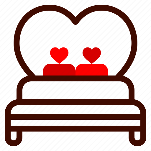 Bed, wedding, heart, romance, valentines, day icon - Download on Iconfinder