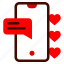 smartphone, chat, heart, romance, valentines, day, valentine 
