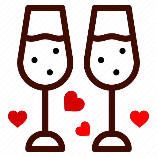Wine, glass, heart, romance, valentines, day, valentine icon - Download on Iconfinder