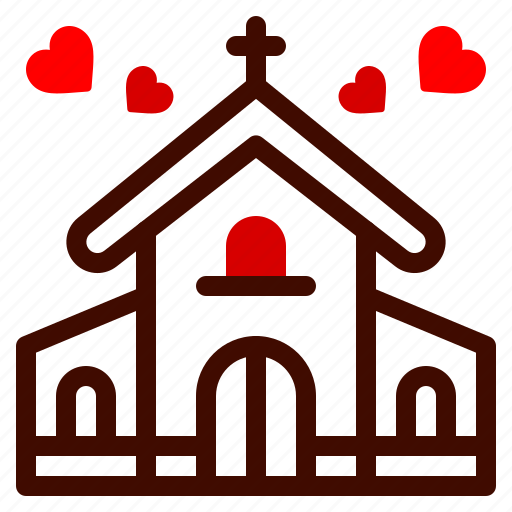 Church, building, pray, heart, romance, valentines, valentine icon - Download on Iconfinder