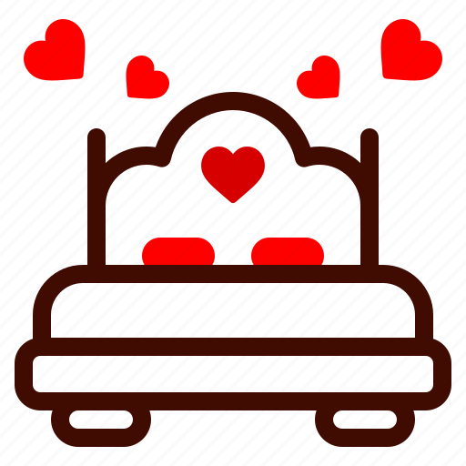 Bed, heart, romance, valentines, day, valentine icon - Download on Iconfinder