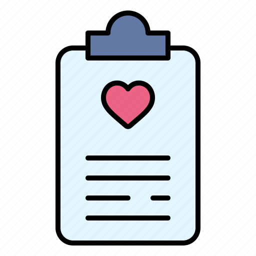 Clipboard, list, heart, romance, valentines, day, valentine icon - Download on Iconfinder