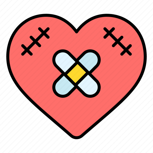 Broken, heart, bandage, romance, valentines, day, valentine icon - Download on Iconfinder