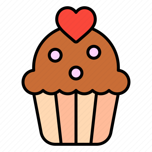 Cupcake, heart, romance, valentines, day, valentine, choclate icon - Download on Iconfinder