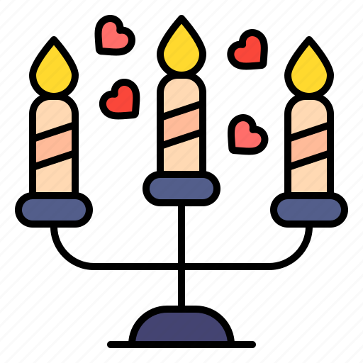 Candles, stand, heart, romance, valentines, day, valentine icon - Download on Iconfinder