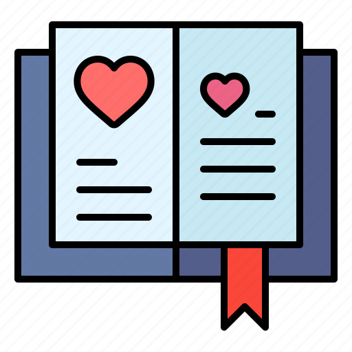 Open, book, love, heart, romance, valentines, day icon - Download on Iconfinder