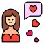 female, chat, heart, romance, valentines, day, valentine 