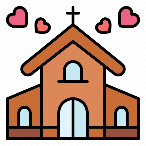 Church, building, pray, heart, romance, valentines, day icon - Download on Iconfinder