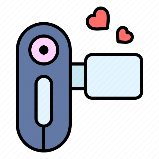 Camera, footage, video, heart, romance, valentines, day icon - Download on Iconfinder
