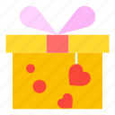 gift, box, heart, romance, valentines, day