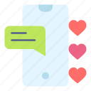 smartphone, chat, heart, romance, valentines, day, valentine
