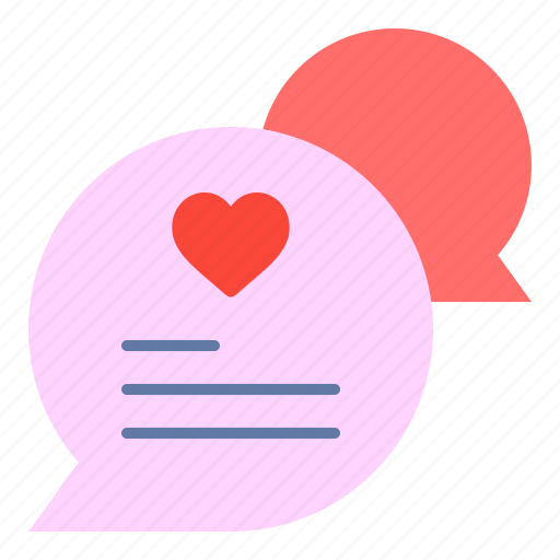 Chat, bubble, text, heart, romance, valentines, day icon - Download on Iconfinder