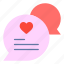 chat, bubble, text, heart, romance, valentines, day 