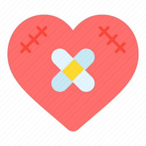 Broken, heart, bandage, romance, valentines, day, valentine icon - Download on Iconfinder