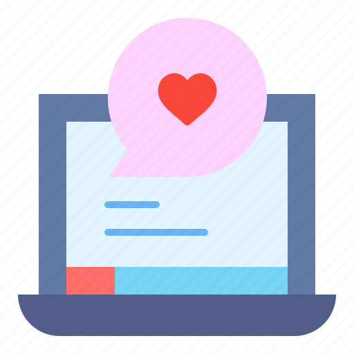 Laptop, love, chat, heart, romance, valentines, day icon - Download on Iconfinder