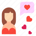 female, chat, heart, romance, valentines, day, valentine